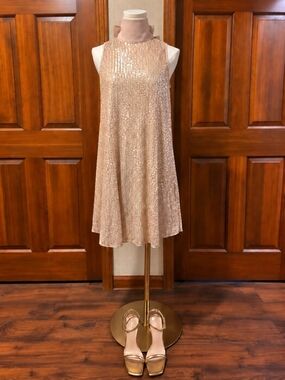 Floerns Sequin Sleeveless Dress – Size M – Pink/Blush